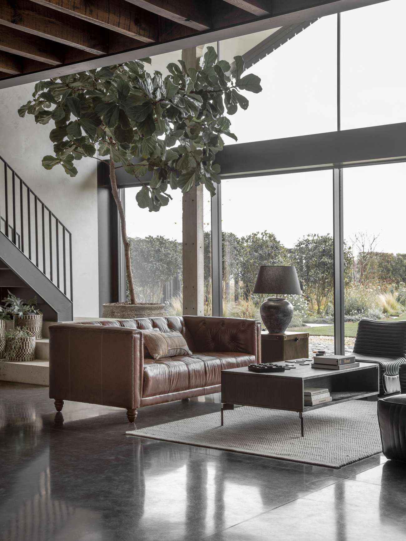 Bronks Black Acacia Wood Coffee Table with Motion Top Mechanism